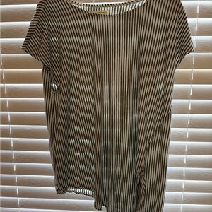 Max Studio Black and White Striped Shirt